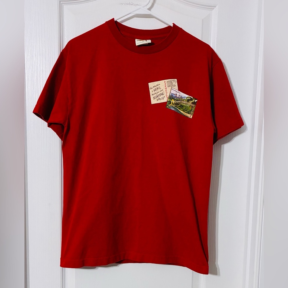 2002 Margaritaville Myrtle Beach Front & Back Graphic Tee Y2K Vintage Red Mens M - Picture 2 of 11
